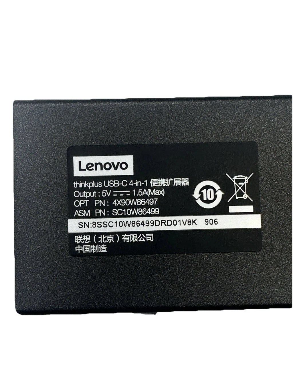 Lenovo ThinkPlus USB-C 4-in-1 Hub VGA Adapter 4X90W86497 3x USB