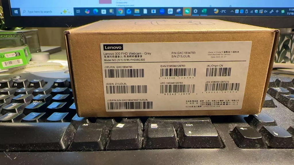 Lenovo 300 FHD Webcam 1080p USB Camera – Noise-Reducing Mic – Open Box Tested