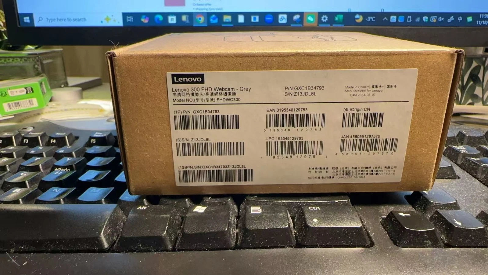 Lenovo 300 FHD Webcam 1080p USB Camera – Noise-Reducing Mic – Open Box Tested
