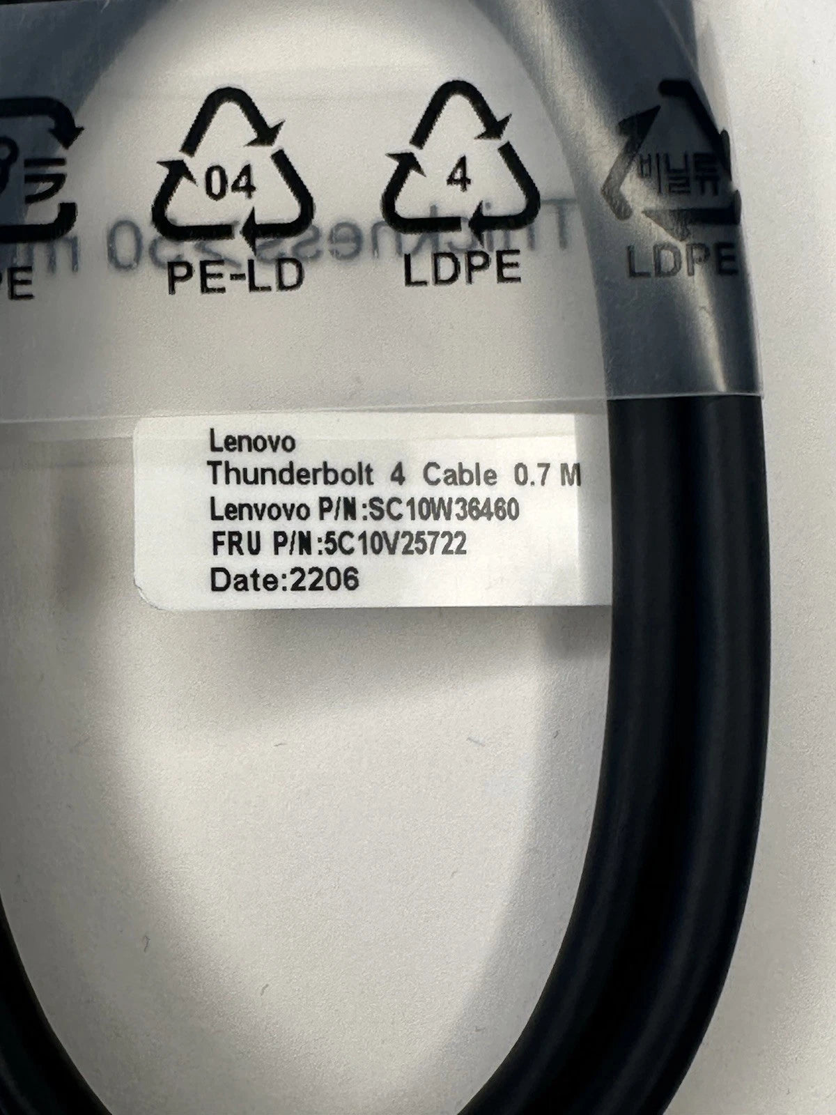 Lenovo Thunderbolt 4 Cable 0.7m USB-C 40Gbps SC10W36460 OEM