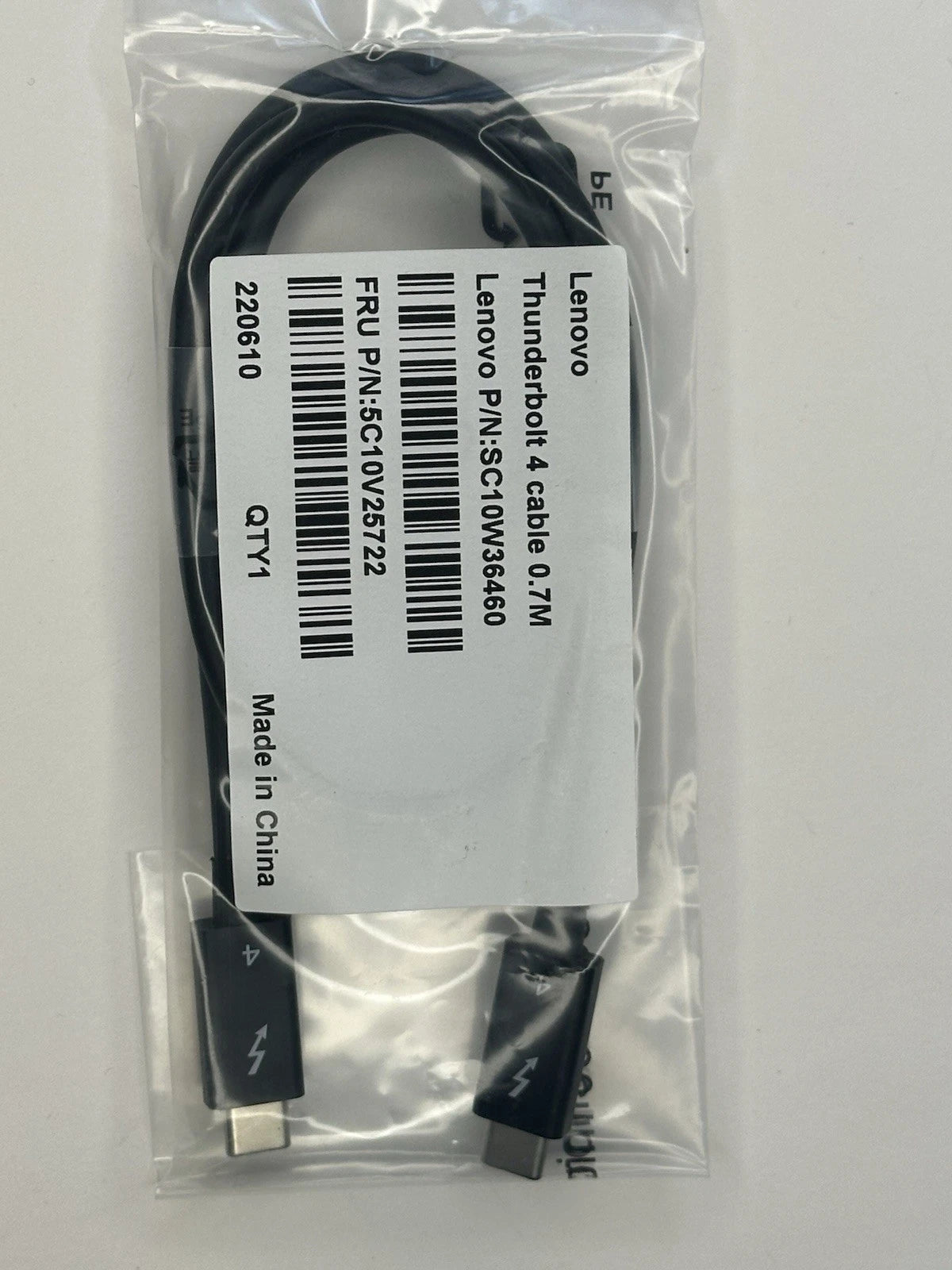 Lenovo Thunderbolt 4 Cable 0.7m USB-C 40Gbps SC10W36460 OEM