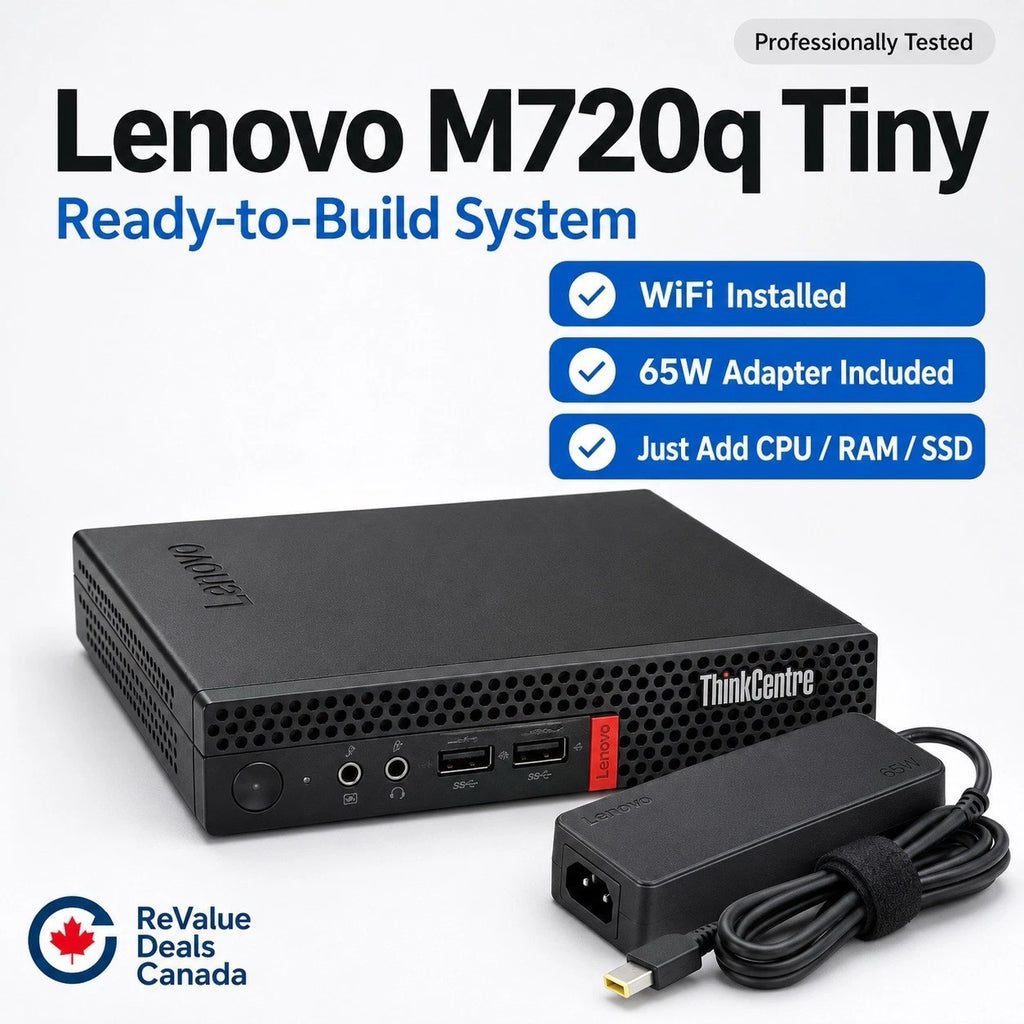 Lenovo M720q Tiny Barebone w/ WiFi 65W Adapter No CPU RAM SSD
