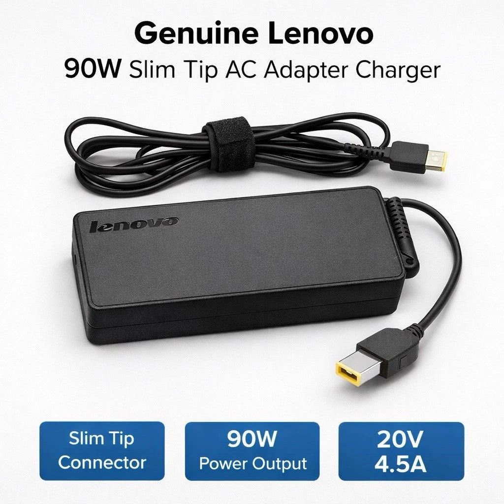 Genuine Lenovo 90W Slim Tip AC Adapter Charger 20V 4.5A ThinkPad OEM