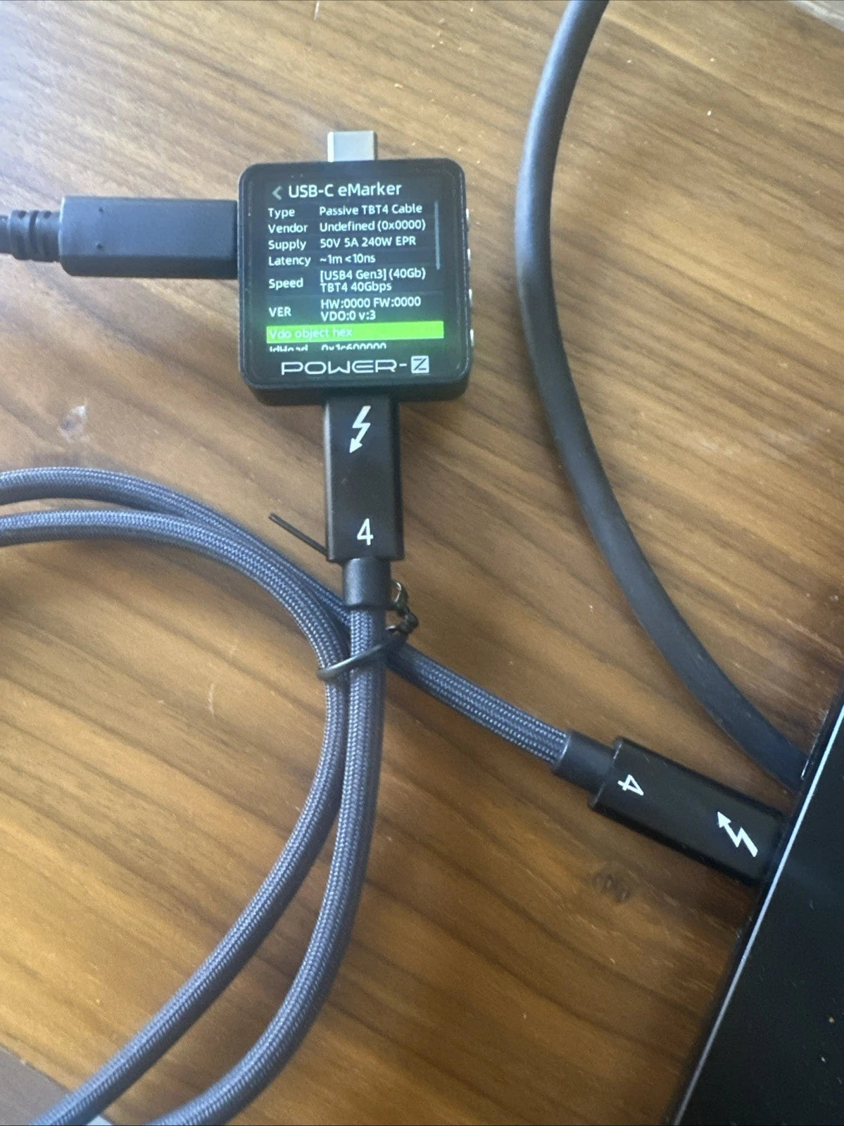 TB4 USB4 Cable 0.8m 40Gbps 240W 5A POWER-Z Tested For Lenovo Dell HP Dock