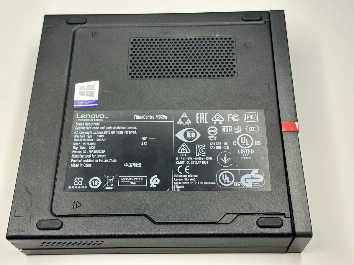 Lenovo ThinkCentre M920q Tiny Barebone PC WiFi Bluetooth 90W No CPU RAM SSD