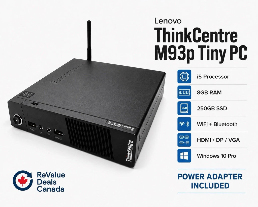Lenovo ThinkCentre M93p Tiny PC i5 8GB RAM 250GB SSD Win10 WiFi HDMI