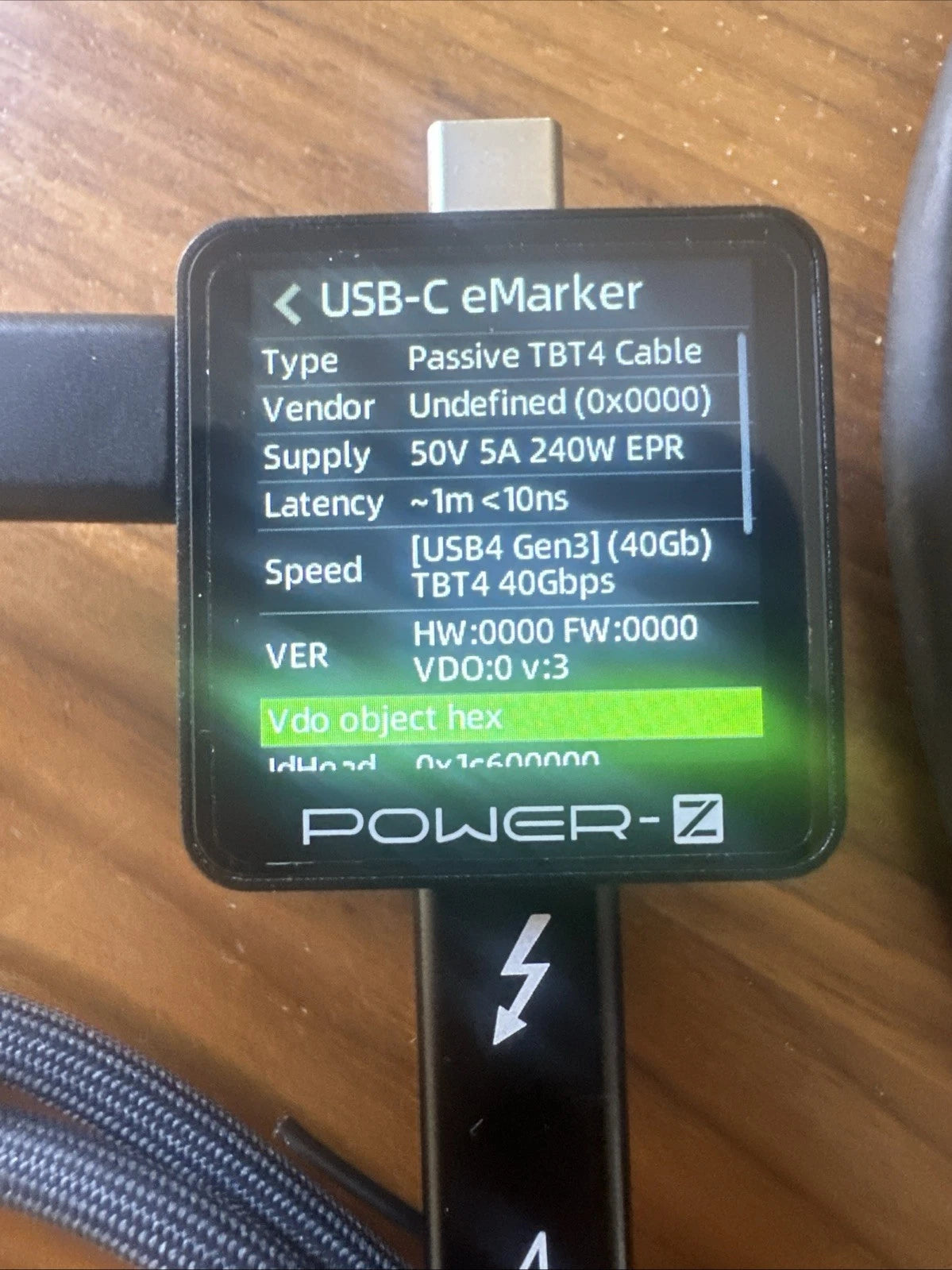 TB4 USB4 Cable 0.8m 40Gbps 240W 5A POWER-Z Tested For Lenovo Dell HP Dock